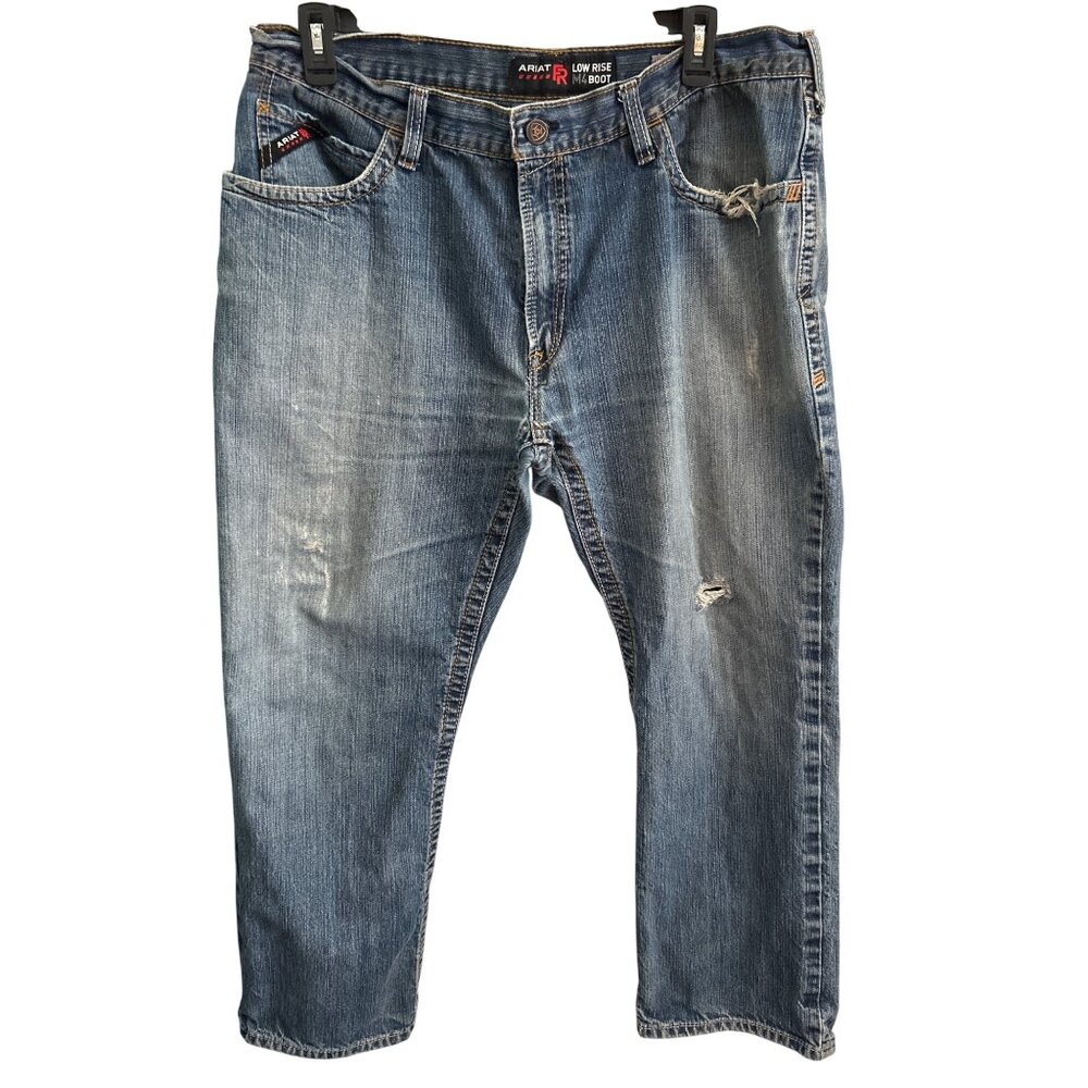 Ariat Low Rise M4 Boot Cut Denim Jeans 40x29 Rugged Workwear Americana